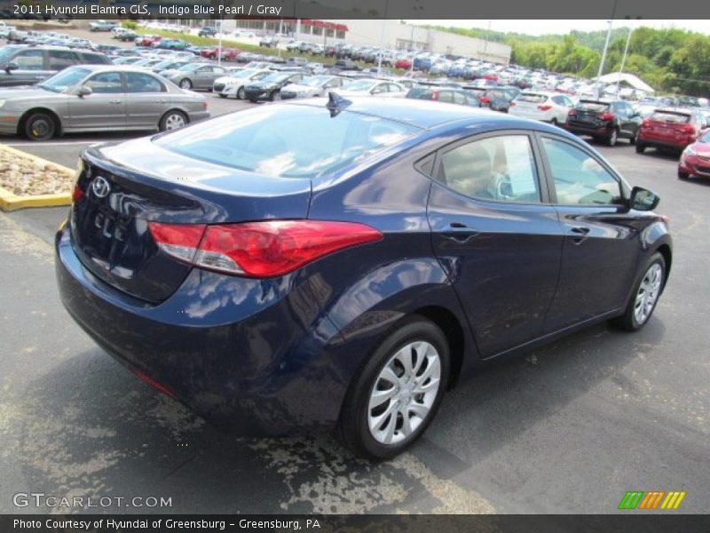Indigo Blue Pearl / Gray 2011 Hyundai Elantra GLS