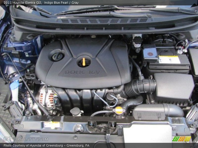 Indigo Blue Pearl / Gray 2011 Hyundai Elantra GLS