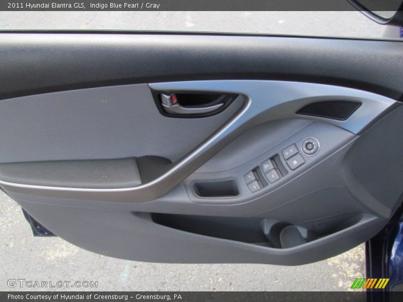 Indigo Blue Pearl / Gray 2011 Hyundai Elantra GLS