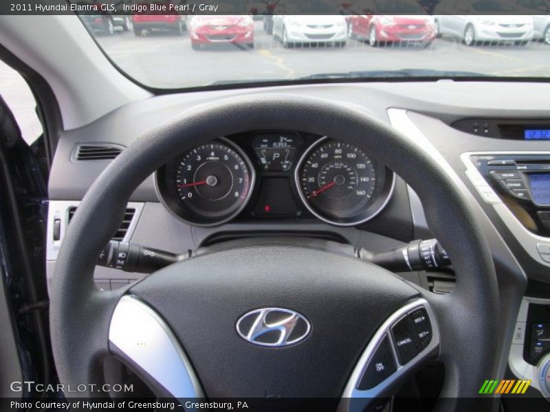 Indigo Blue Pearl / Gray 2011 Hyundai Elantra GLS