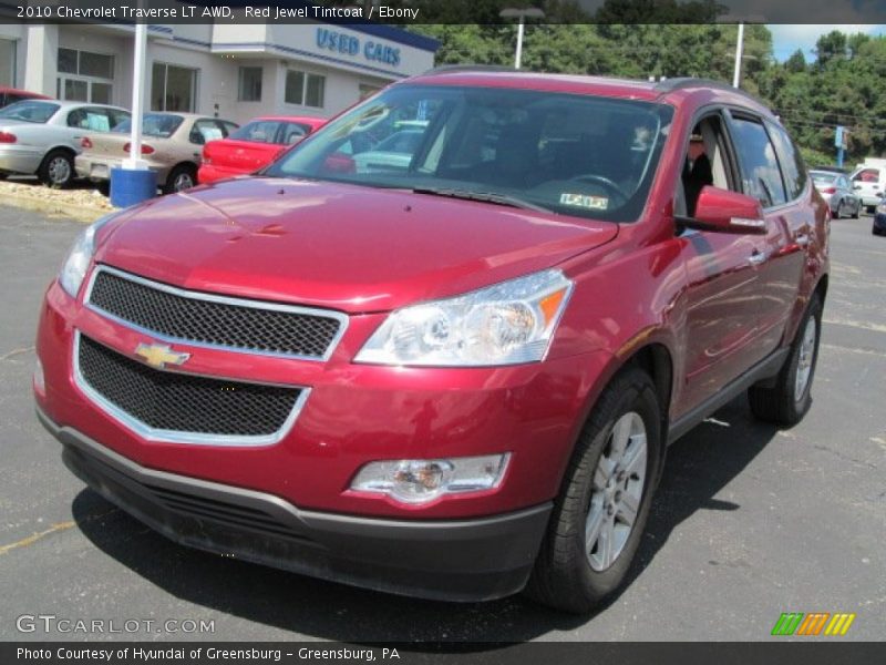 Red Jewel Tintcoat / Ebony 2010 Chevrolet Traverse LT AWD