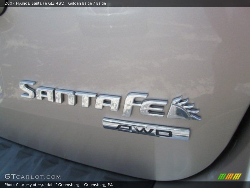 Golden Beige / Beige 2007 Hyundai Santa Fe GLS 4WD