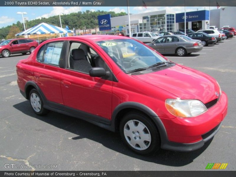 Absolutely Red / Warm Gray 2000 Toyota ECHO Sedan