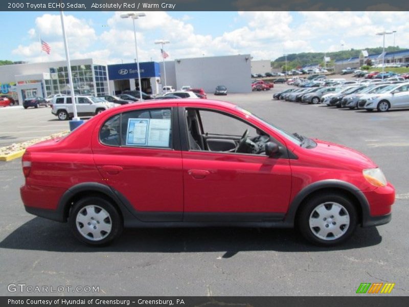 Absolutely Red / Warm Gray 2000 Toyota ECHO Sedan