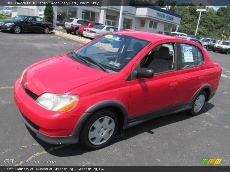 Absolutely Red / Warm Gray 2000 Toyota ECHO Sedan
