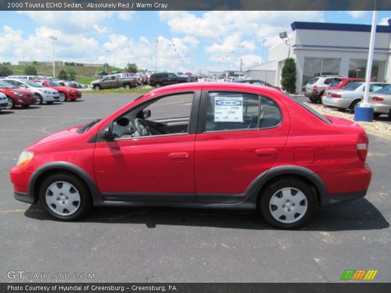 Absolutely Red / Warm Gray 2000 Toyota ECHO Sedan