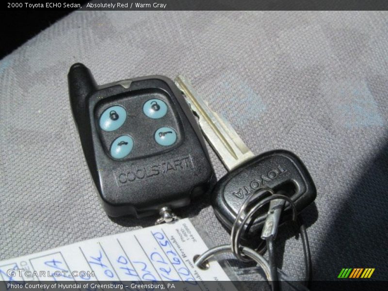 Absolutely Red / Warm Gray 2000 Toyota ECHO Sedan