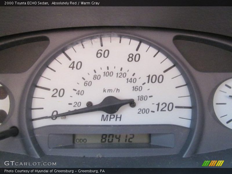 Absolutely Red / Warm Gray 2000 Toyota ECHO Sedan