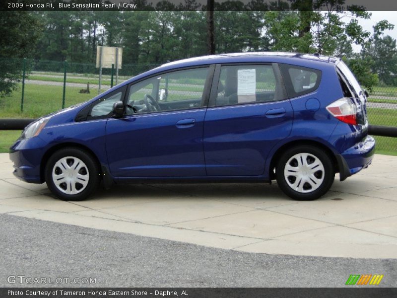 Blue Sensation Pearl / Gray 2009 Honda Fit