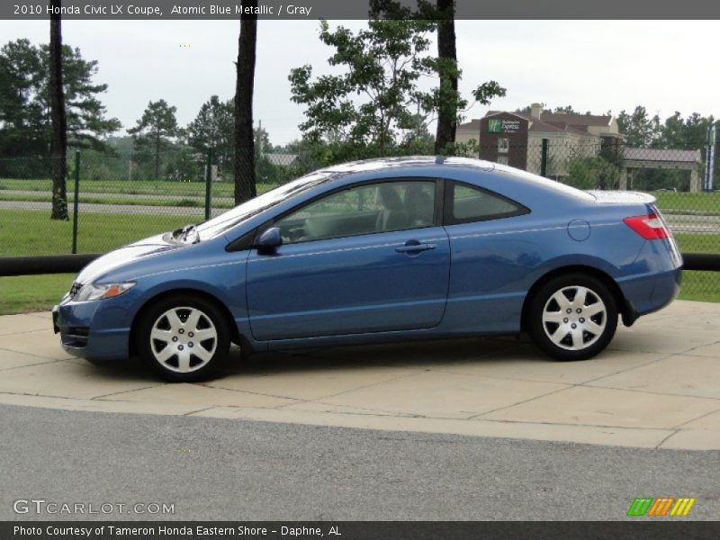Atomic Blue Metallic / Gray 2010 Honda Civic LX Coupe