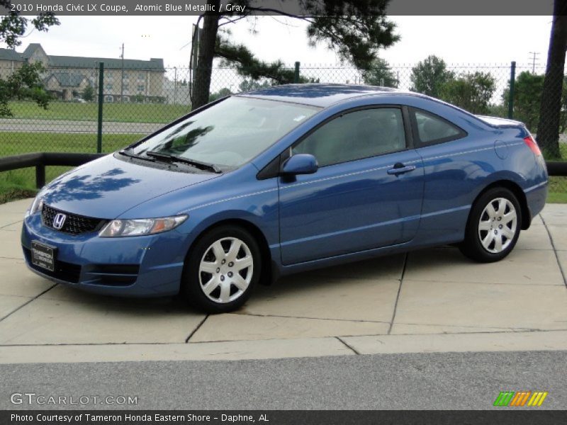 Atomic Blue Metallic / Gray 2010 Honda Civic LX Coupe
