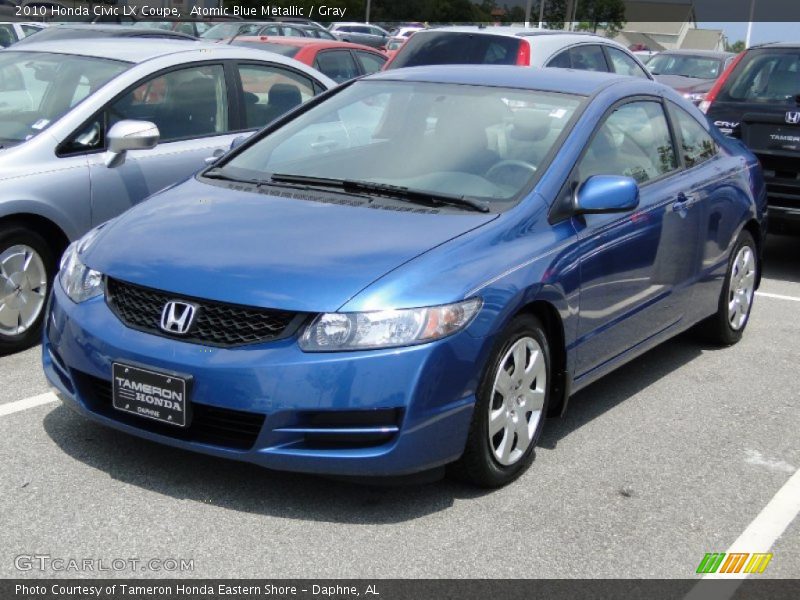 Atomic Blue Metallic / Gray 2010 Honda Civic LX Coupe