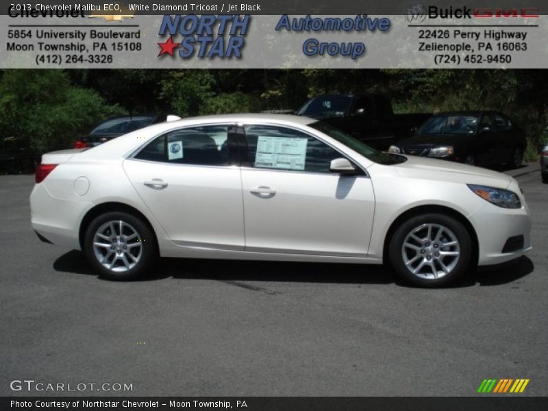 White Diamond Tricoat / Jet Black 2013 Chevrolet Malibu ECO