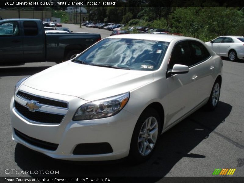 White Diamond Tricoat / Jet Black 2013 Chevrolet Malibu ECO