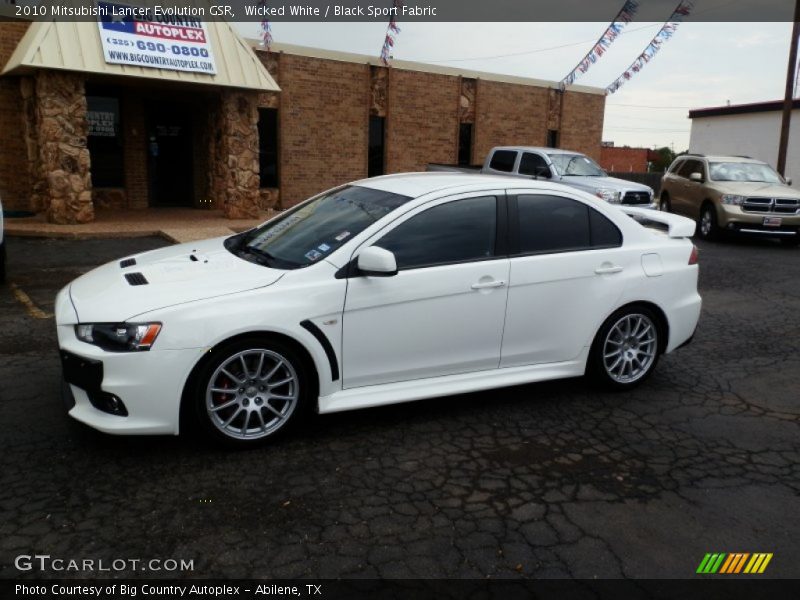 Wicked White / Black Sport Fabric 2010 Mitsubishi Lancer Evolution GSR
