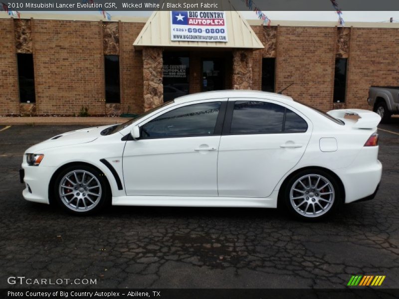 Wicked White / Black Sport Fabric 2010 Mitsubishi Lancer Evolution GSR