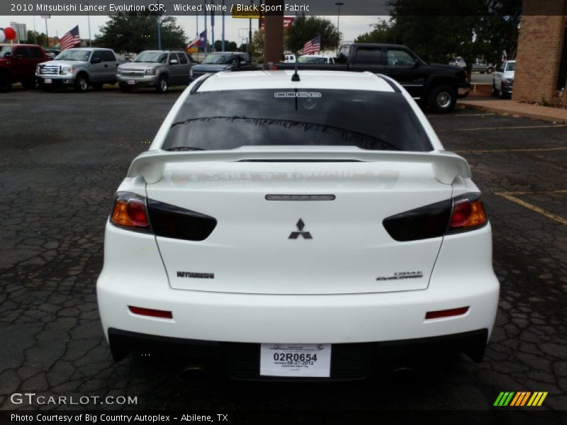 Wicked White / Black Sport Fabric 2010 Mitsubishi Lancer Evolution GSR