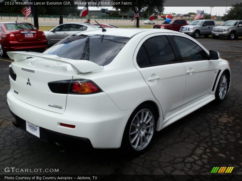 Wicked White / Black Sport Fabric 2010 Mitsubishi Lancer Evolution GSR