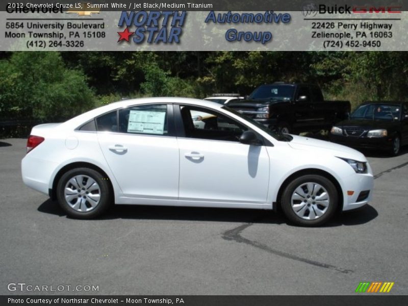 Summit White / Jet Black/Medium Titanium 2012 Chevrolet Cruze LS