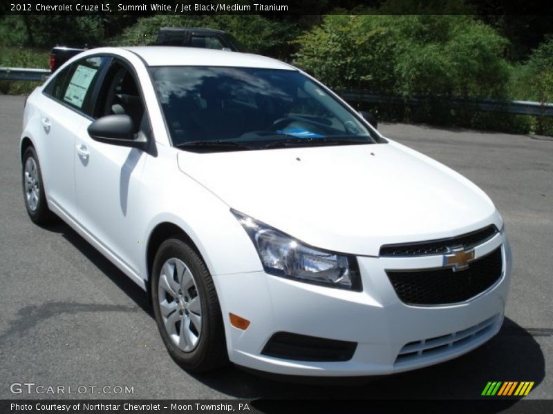 Summit White / Jet Black/Medium Titanium 2012 Chevrolet Cruze LS