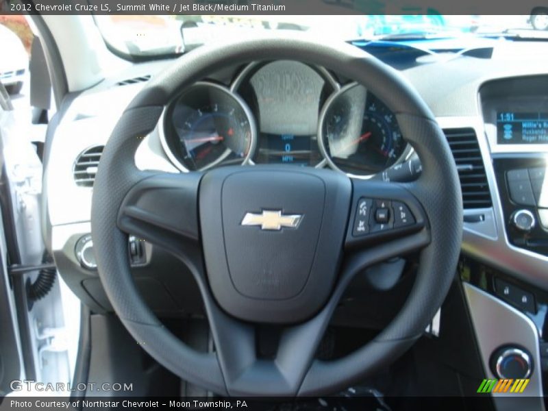 Summit White / Jet Black/Medium Titanium 2012 Chevrolet Cruze LS
