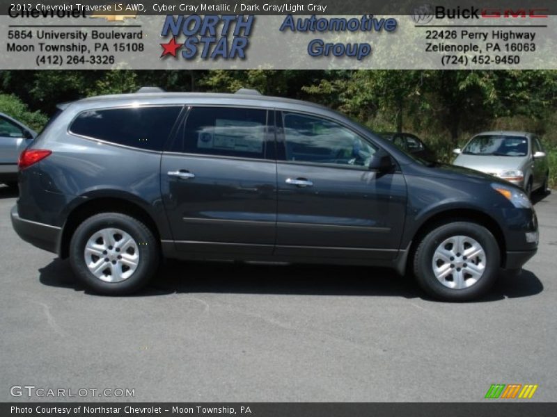 Cyber Gray Metallic / Dark Gray/Light Gray 2012 Chevrolet Traverse LS AWD