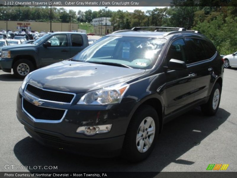 Cyber Gray Metallic / Dark Gray/Light Gray 2012 Chevrolet Traverse LS AWD
