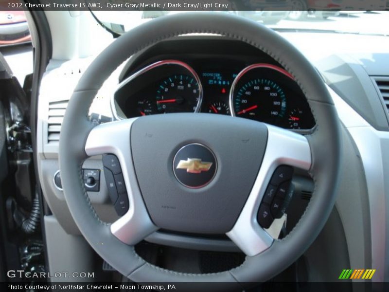 Cyber Gray Metallic / Dark Gray/Light Gray 2012 Chevrolet Traverse LS AWD