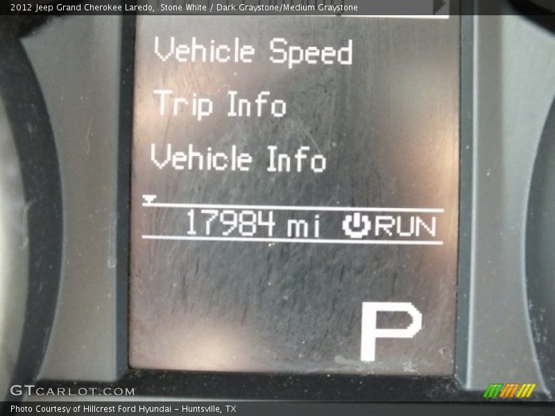 Stone White / Dark Graystone/Medium Graystone 2012 Jeep Grand Cherokee Laredo