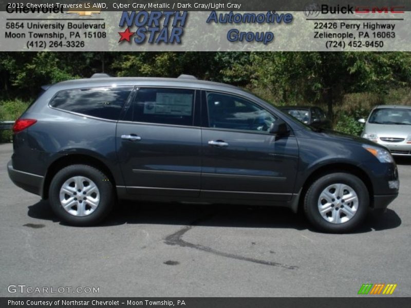 Cyber Gray Metallic / Dark Gray/Light Gray 2012 Chevrolet Traverse LS AWD