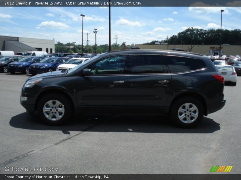 Cyber Gray Metallic / Dark Gray/Light Gray 2012 Chevrolet Traverse LS AWD