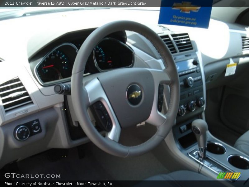 Cyber Gray Metallic / Dark Gray/Light Gray 2012 Chevrolet Traverse LS AWD