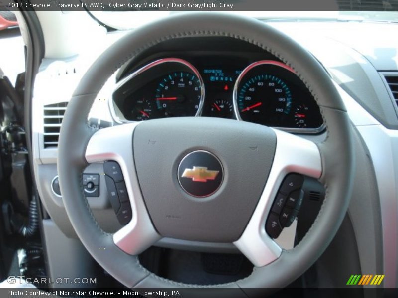 Cyber Gray Metallic / Dark Gray/Light Gray 2012 Chevrolet Traverse LS AWD