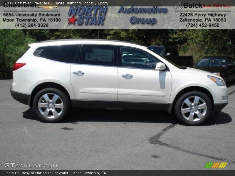 White Diamond Tricoat / Ebony 2012 Chevrolet Traverse LS