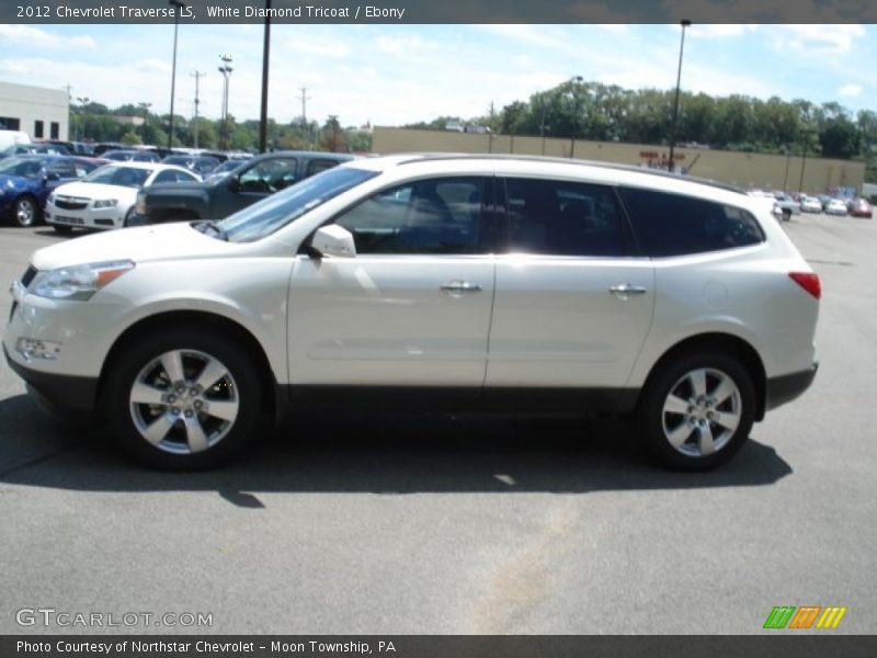 White Diamond Tricoat / Ebony 2012 Chevrolet Traverse LS