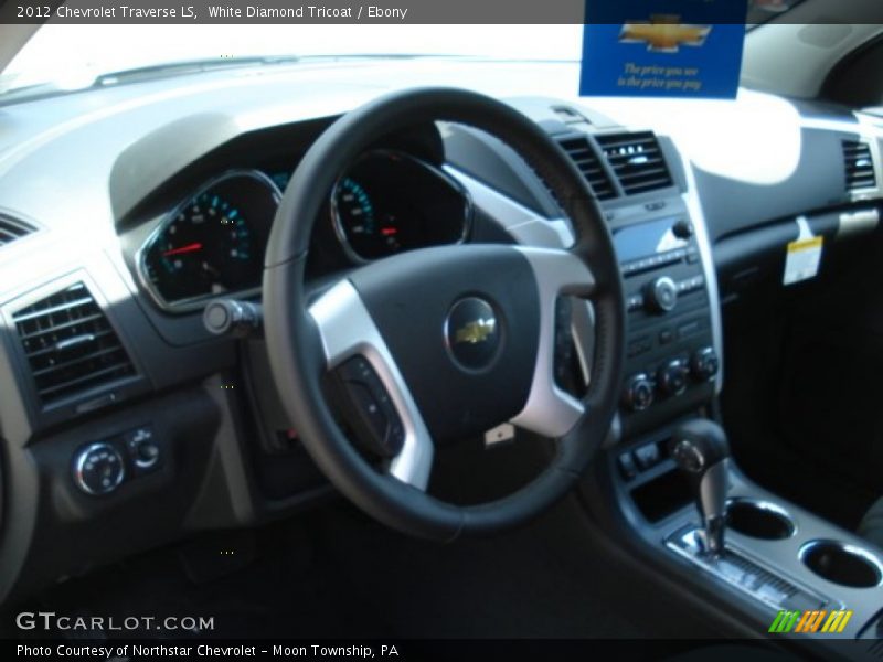 White Diamond Tricoat / Ebony 2012 Chevrolet Traverse LS