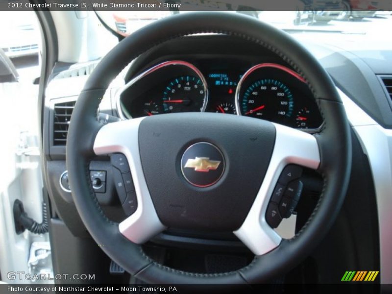 White Diamond Tricoat / Ebony 2012 Chevrolet Traverse LS