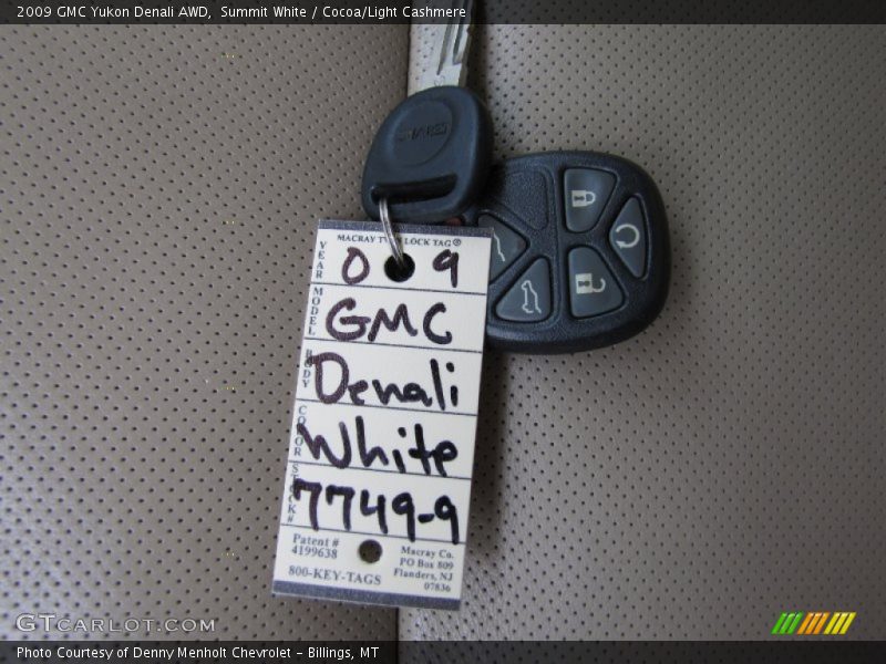 Summit White / Cocoa/Light Cashmere 2009 GMC Yukon Denali AWD