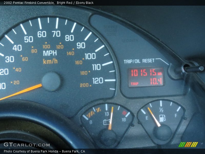 Bright Red / Ebony Black 2002 Pontiac Firebird Convertible