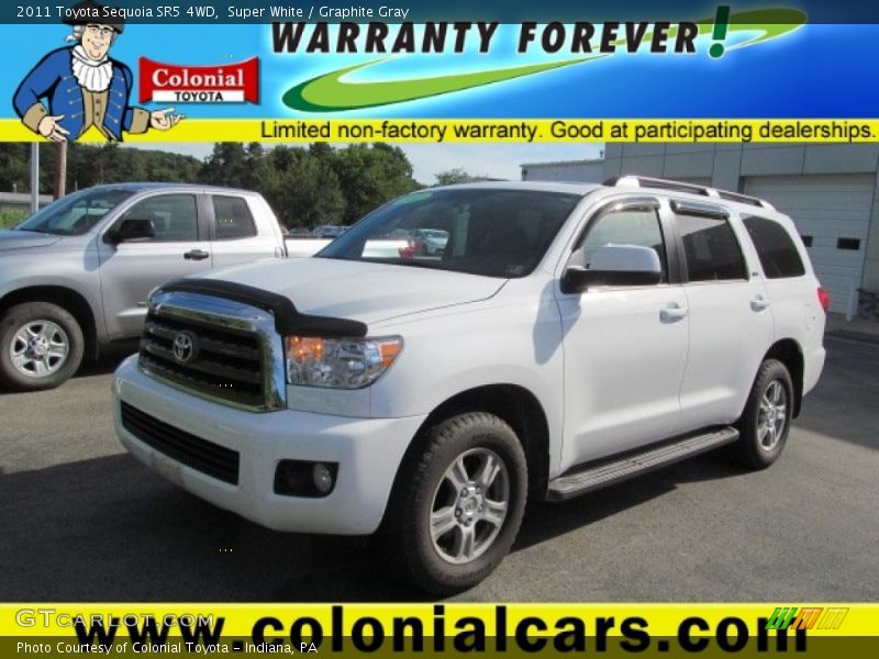 Super White / Graphite Gray 2011 Toyota Sequoia SR5 4WD