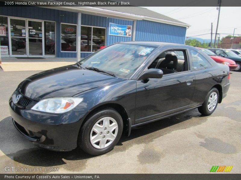 Nighthawk Black Pearl / Black 2005 Honda Civic Value Package Coupe