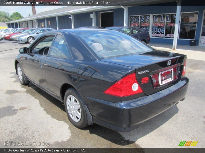 Nighthawk Black Pearl / Black 2005 Honda Civic Value Package Coupe
