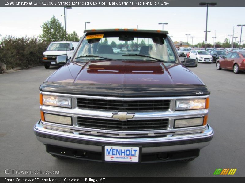 Dark Carmine Red Metallic / Gray 1998 Chevrolet C/K K1500 Silverado Extended Cab 4x4