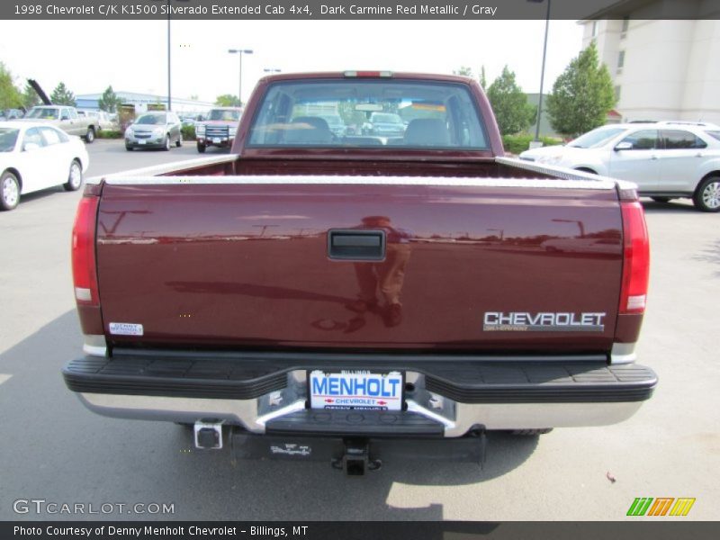 Dark Carmine Red Metallic / Gray 1998 Chevrolet C/K K1500 Silverado Extended Cab 4x4