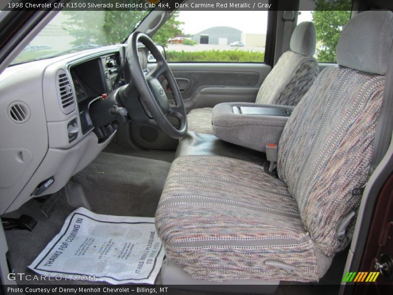 Dark Carmine Red Metallic / Gray 1998 Chevrolet C/K K1500 Silverado Extended Cab 4x4