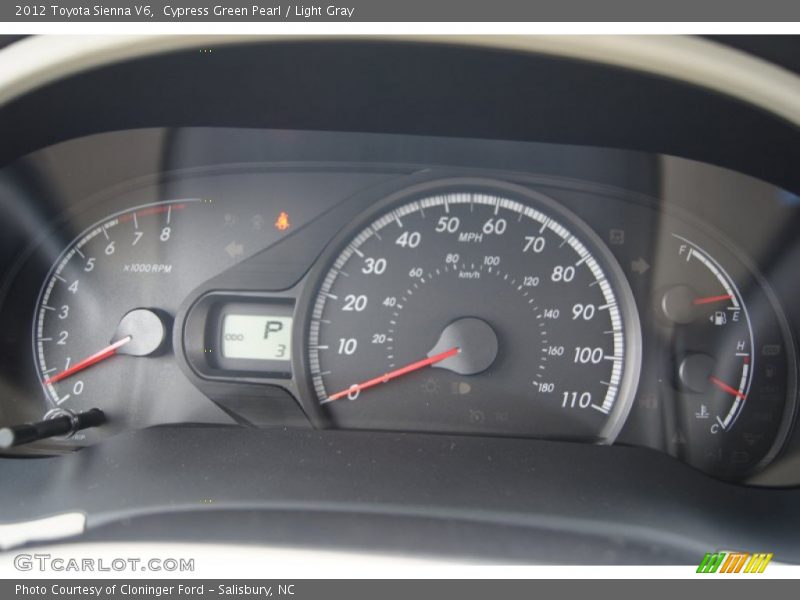 Cypress Green Pearl / Light Gray 2012 Toyota Sienna V6