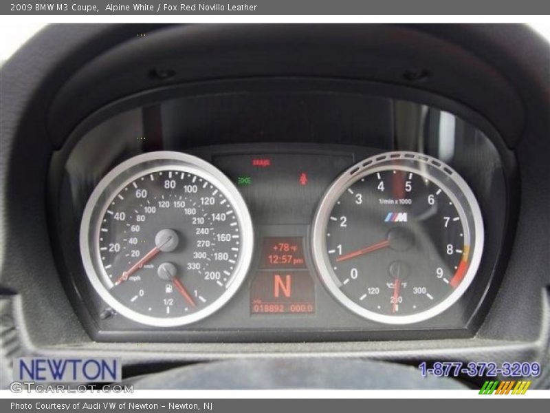Alpine White / Fox Red Novillo Leather 2009 BMW M3 Coupe
