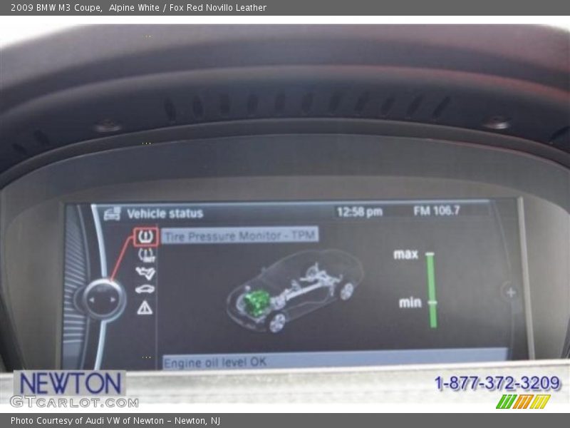 Alpine White / Fox Red Novillo Leather 2009 BMW M3 Coupe
