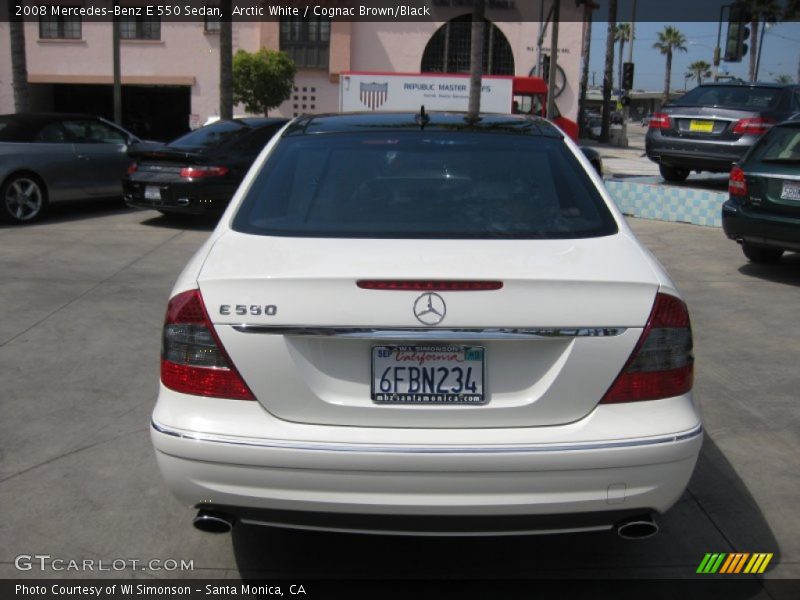 Arctic White / Cognac Brown/Black 2008 Mercedes-Benz E 550 Sedan