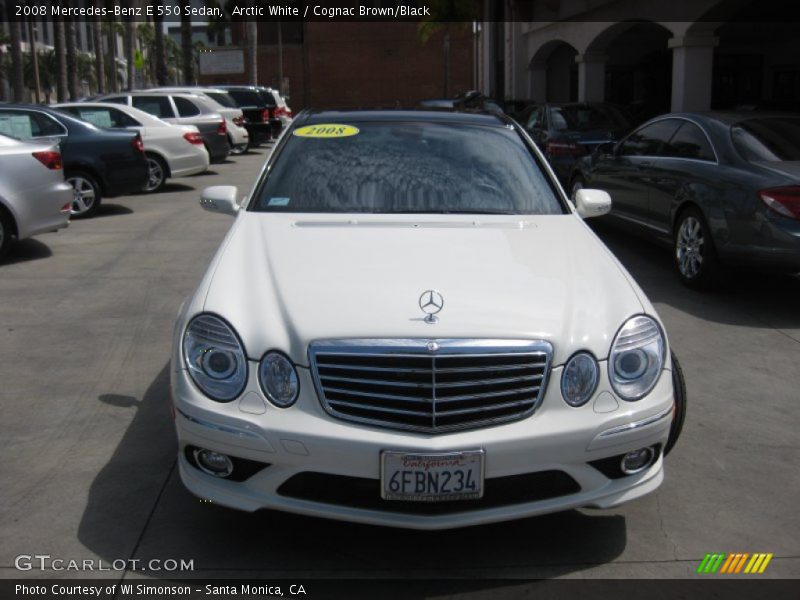 Arctic White / Cognac Brown/Black 2008 Mercedes-Benz E 550 Sedan